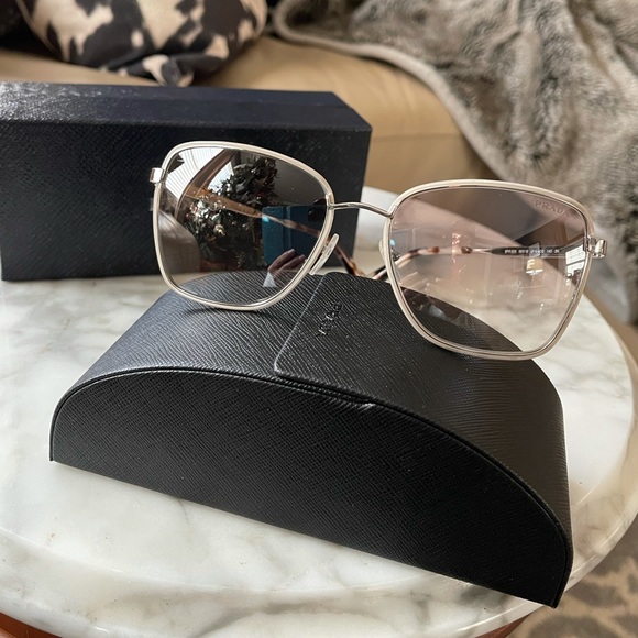 COPY2 - PRADA Women’s Silver Square Sunglasses.  NWOT. - Picture 1 of 9